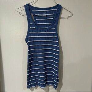 Aerie Navy and White Striped Tank Top
